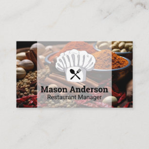 Tarjeta De Visita Gorro de chef   Silverware   Herbs Spices