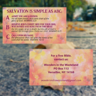 Tarjeta De Visita Gospel ABC Salvación Evangelismo cristiano KJV
