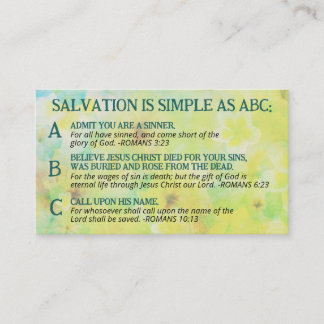 Tarjeta De Visita Gospel ABC Salvation Christian Evangelism KJV