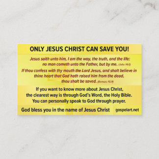 Tarjeta De Visita Gospel Tract- English KJV Business Card