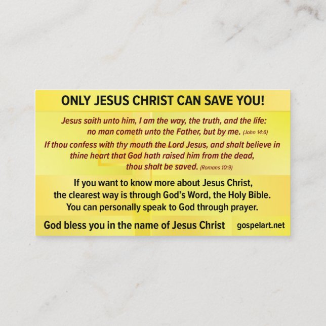 Tarjeta De Visita Gospel Tract- English KJV Business Card (Reverso)