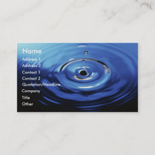 Tarjeta De Visita Gota de agua azul