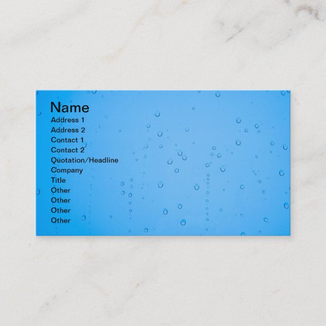 Tarjeta De Visita Gotas de agua (Anverso)
