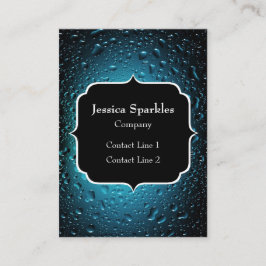 Tarjeta De Visita Gotas de agua azul de Guay con estilo con monogram