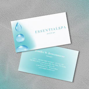 Tarjeta De Visita Gotas de agua espiritual azul turquesa reiki yoga