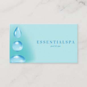 Tarjeta De Visita Gotas de agua espiritual suave azul reiki yoga zen