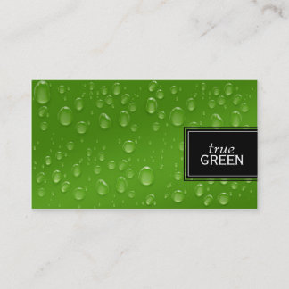 Tarjeta De Visita Gotas de agua frescas en verde