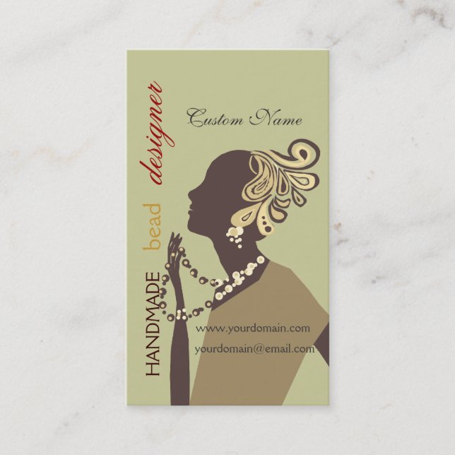Tarjeta De Visita Gotas del modelo de la mujer del diseñador del (Anverso)