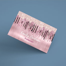 Tarjeta De Visita goteo rosado de rosa de moda