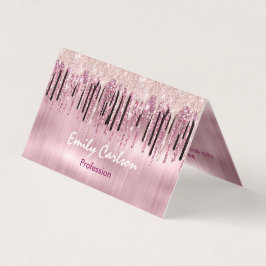 Tarjeta De Visita goteo rosado de rosa de moda