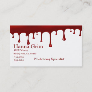 Tarjeta De Visita Goteo sangriento de la sangre