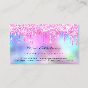 Tarjeta De Visita Goteos rosados brillantes del latigazo de las