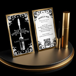 Tarjeta De Visita Gothic Vintage Beauty Lash Studio Black Luxury