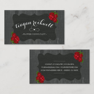 Tarjeta de visita gótica de madera de los rosas