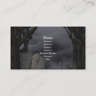 Tarjeta de visita gótica del cementerio