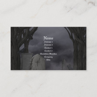 Tarjeta de visita gótica del cementerio