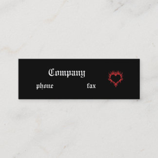 Tarjeta de visita gótica del negro del corazón del