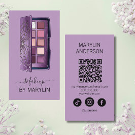 Tarjeta De Visita Gótica maquillaje Paleta Eyeshadow Código QR escan