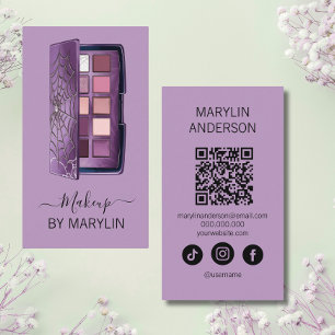 Tarjeta De Visita Gótica maquillaje Paleta Eyeshadow Código QR escan