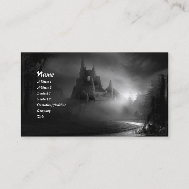 Tarjeta de visita gótica Road Home (Anverso)
