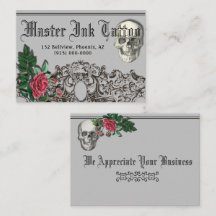 Tarjeta de visita gótica Skull