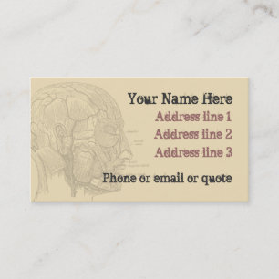 Tarjeta De Visita Gótico Anatomy Head Business Card Tan