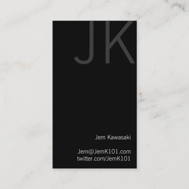 Tarjeta De Visita Gótico blanco y negro (Anverso)