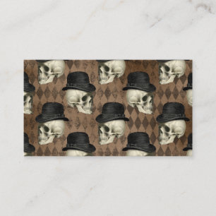 Tarjeta De Visita Gótico de calaveras victorianas Gorra de cosechas