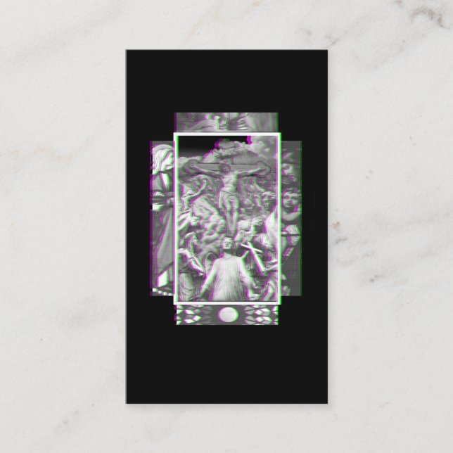 Tarjeta De Visita Gótico Jesús Glitch Witchy Art Pastel (Anverso)