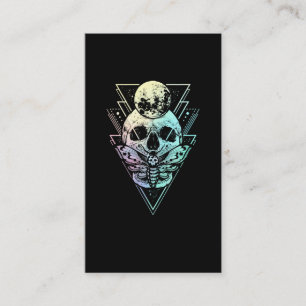 Tarjeta De Visita Gótico Pastel Cráneo de la Luna Gótica Wicca Cr