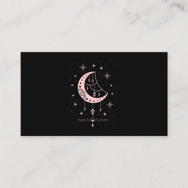Tarjeta De Visita Gótico Pastel espiritual Moon Kawaii (Anverso)