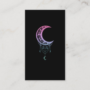Tarjeta De Visita Gótico Pastel Luna Kawaii Creciente estético