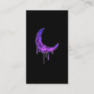 Tarjeta De Visita Gótico Pastel Luna Kawaii Creepy Crescent