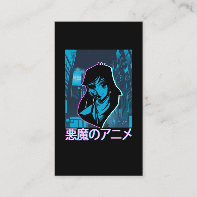 Tarjeta De Visita Gótico Pastel Manga Chica Vaporwave Anime asqueros (Anverso)
