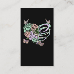 Tarjeta De Visita Gótico Pastel Skeleton Heart Otaku Vaporwave Aesth