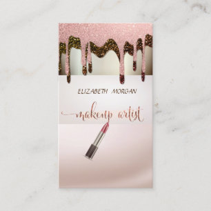 Tarjeta De Visita Gotitas Elegantes Modernas con Brillo, Lápiz Labia