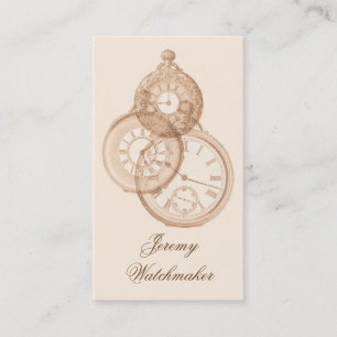 Tarjeta De Visita Grabado antiguo de los relojes de bolsillo