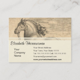 Tarjeta De Visita Grabado antiguo elegante del caballo español