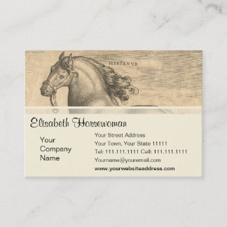 Tarjeta De Visita Grabado antiguo elegante del caballo español