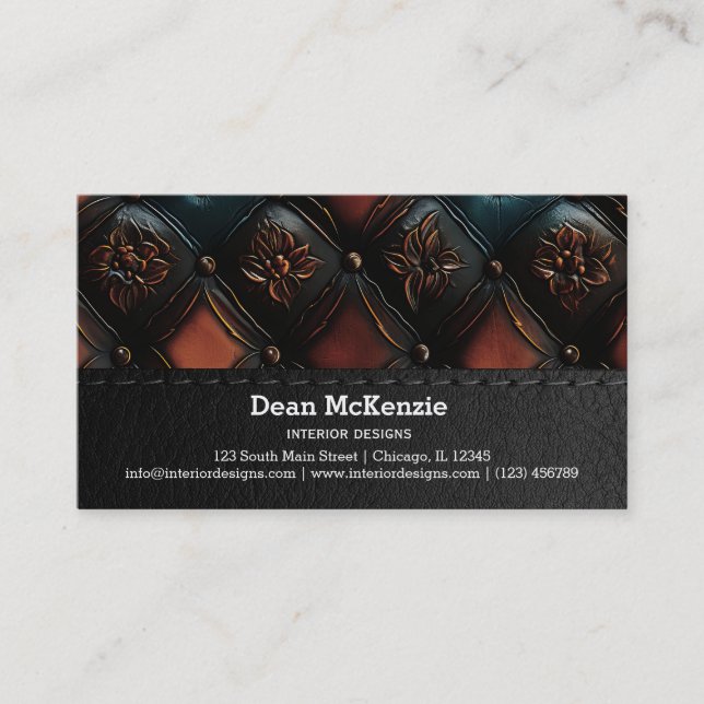 Tarjeta De Visita Grabado en relieve de cosecha sin soldadura (Anverso)