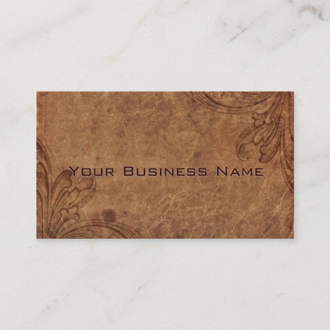 Tarjeta De Visita Grabado en relieve de Cuero Aspecto Corporativo (Anverso)