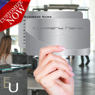 Tarjeta De Visita Grabado en relieve look Silver Modern Corporate Bu