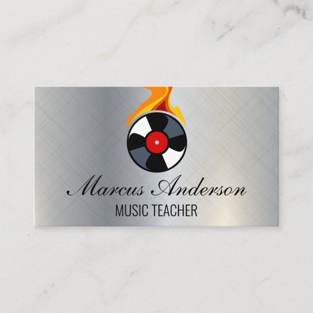 Tarjeta De Visita Grabar llama de vinilo (Anverso)