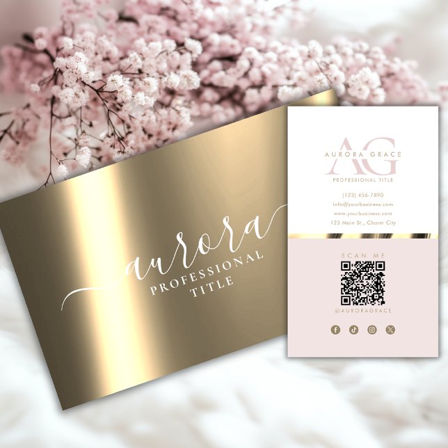 Tarjeta De Visita Gracia metálica de oro Rosa (Subido por el creador)