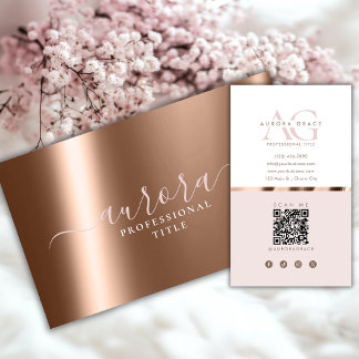 Tarjeta De Visita Gracia metálica de oro Rosa