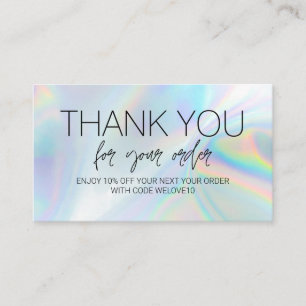Tarjeta De Visita Gracias a Holographic Instagram Descuento 