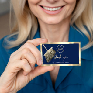 Tarjeta De Visita Gracias a la Marina de Limpieza de Oro con el logo