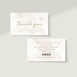 Tarjeta De Visita Gracias a los medios sociales Neutral Pastel White