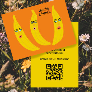 Tarjeta De Visita GRACIAS A UN BUNCH Funny Bananas ORDER GRACIAS QR