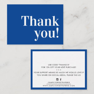 Tarjeta De Visita GRACIAS A USTED moderno insértese el serif azul re